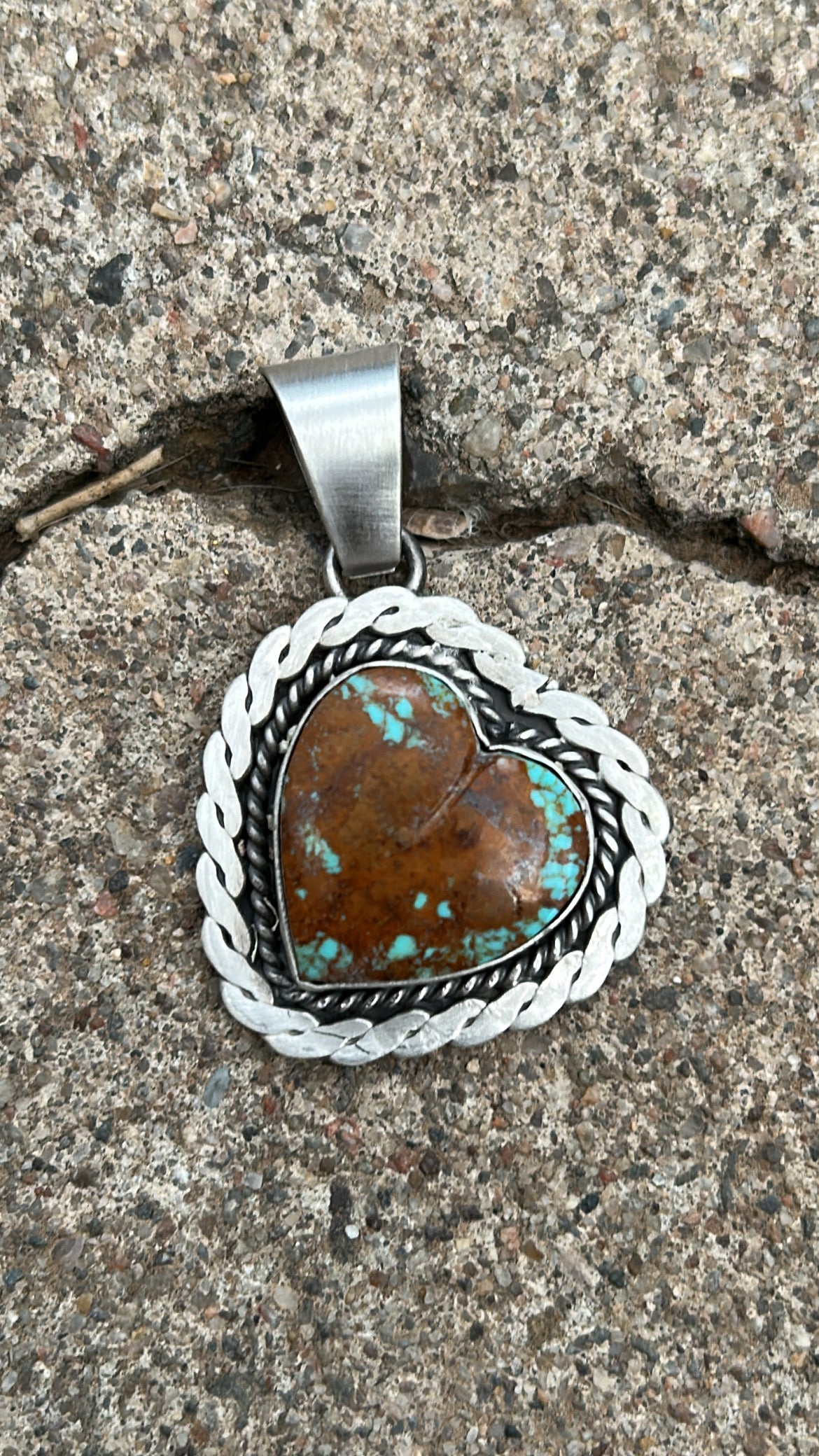Kingman turquoise heart pendent