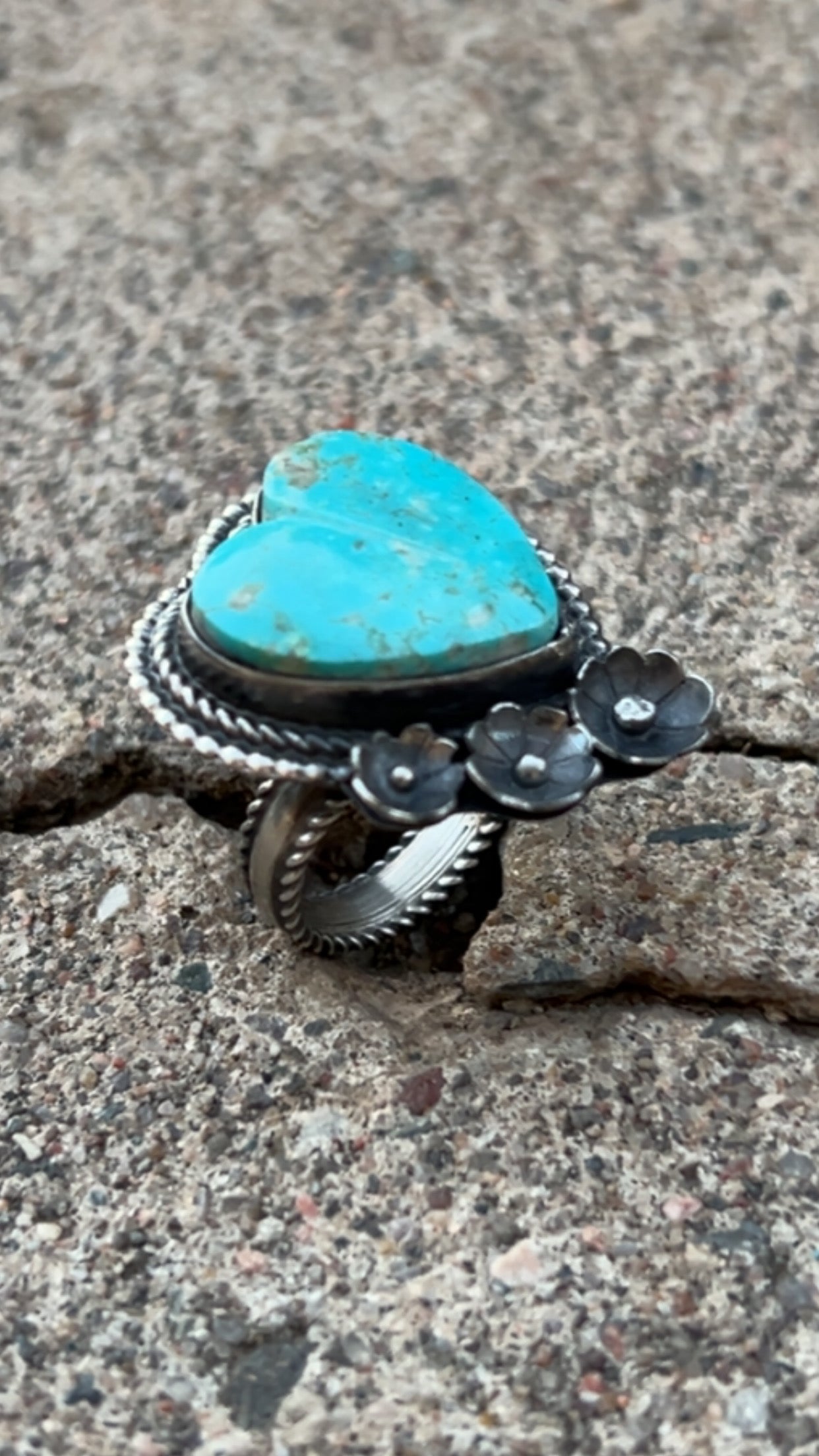 Kingman turquoise heart ring