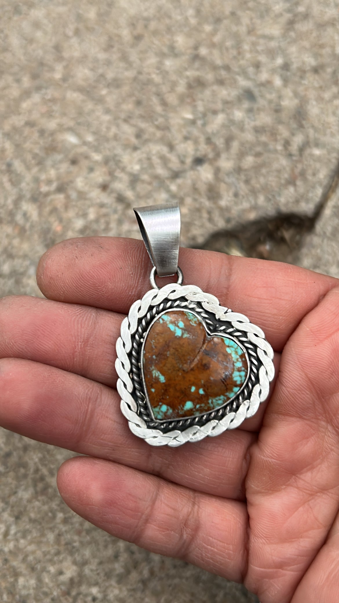 Kingman turquoise heart pendent