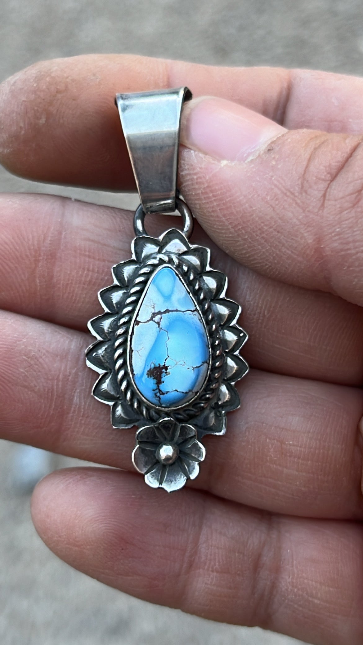 Golden hills turquoise pendent