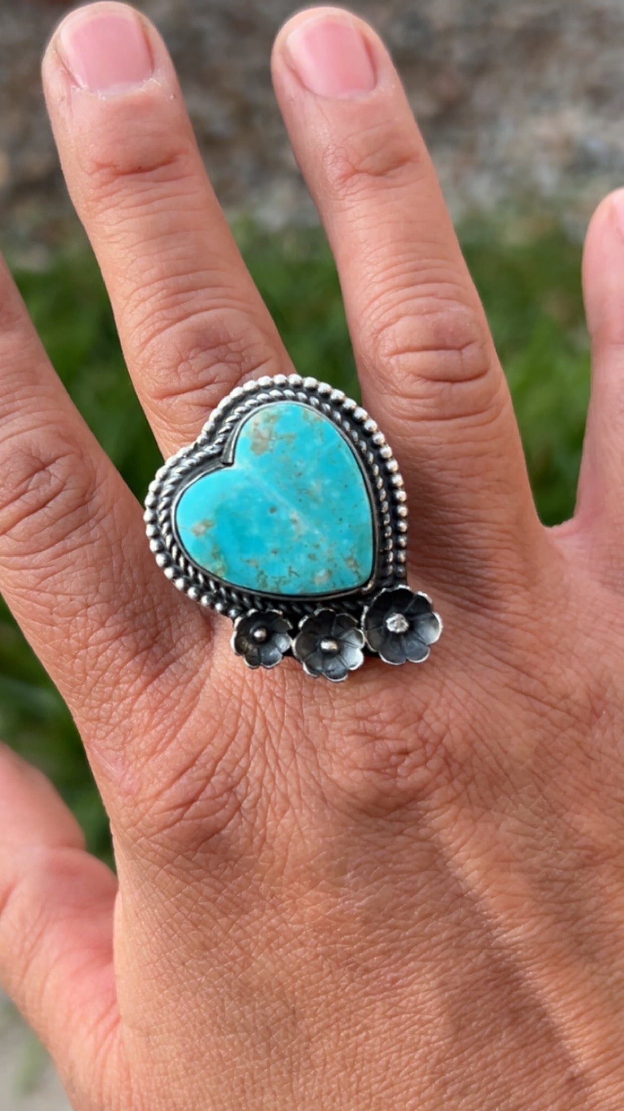 Kingman turquoise heart ring
