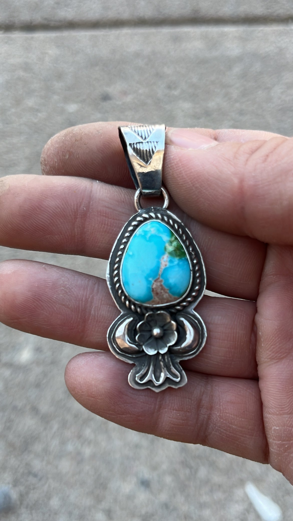 Sonoran mountain turquoise pendent