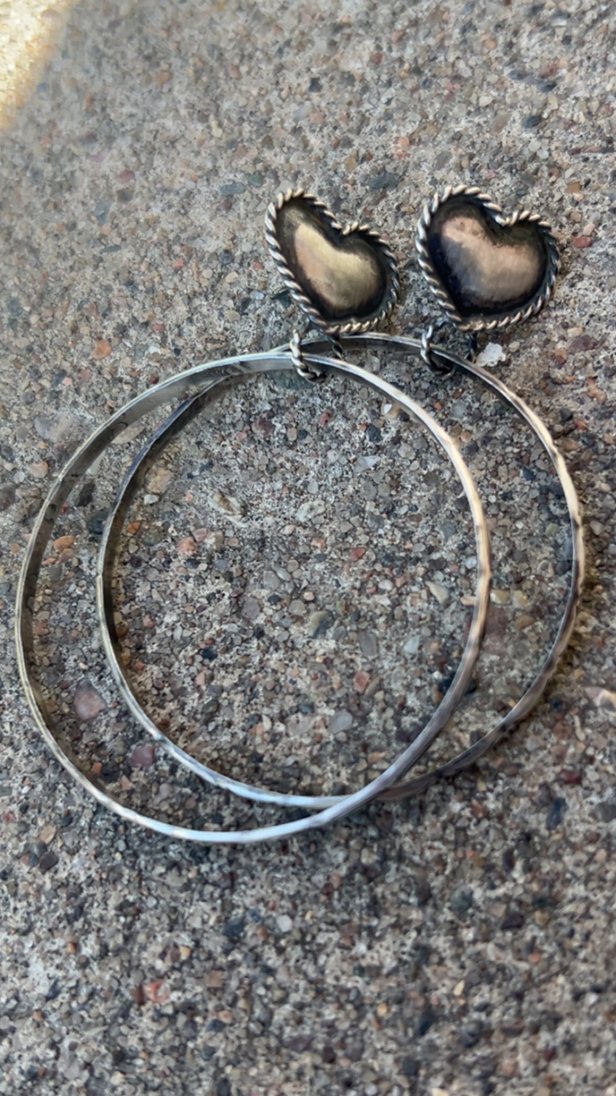 Heart hoop earrings
